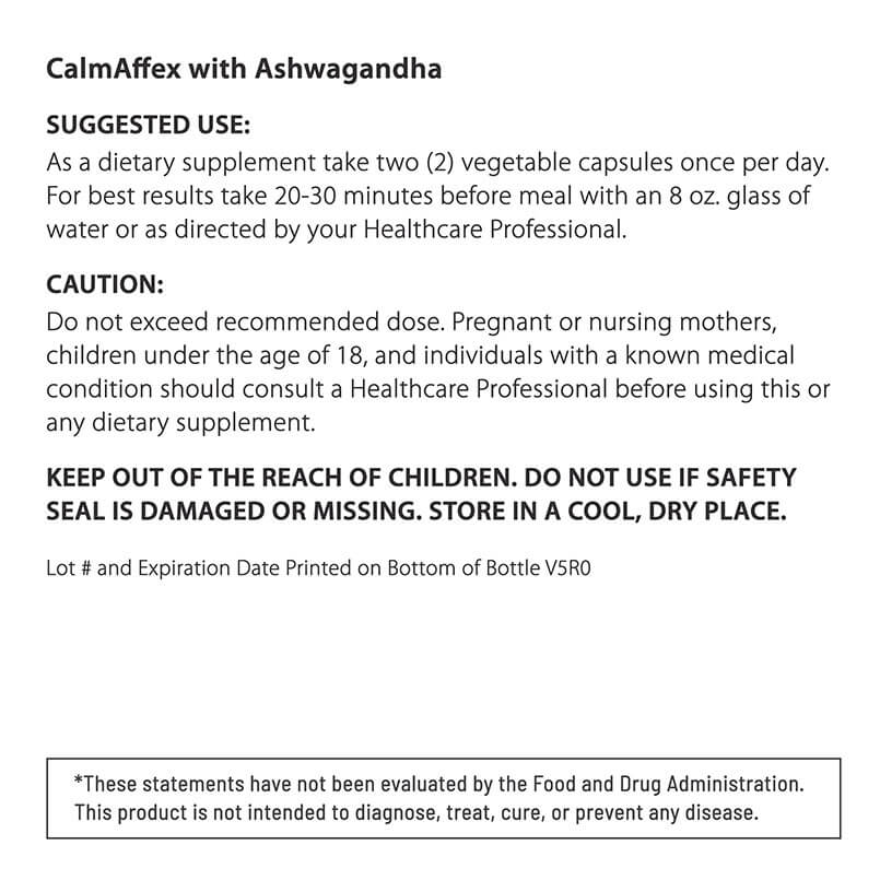 SUGGESTED USE CalmAffex