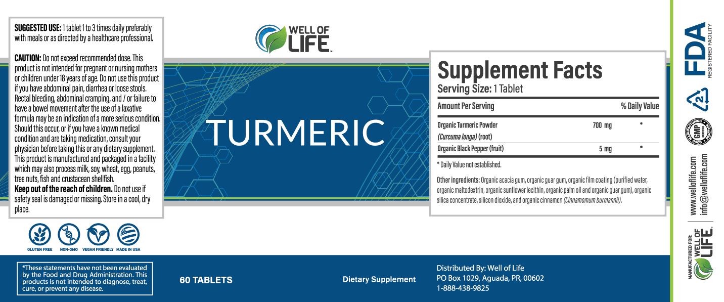 WOL - -Turmeric - -60-Tablets - -6x2.5